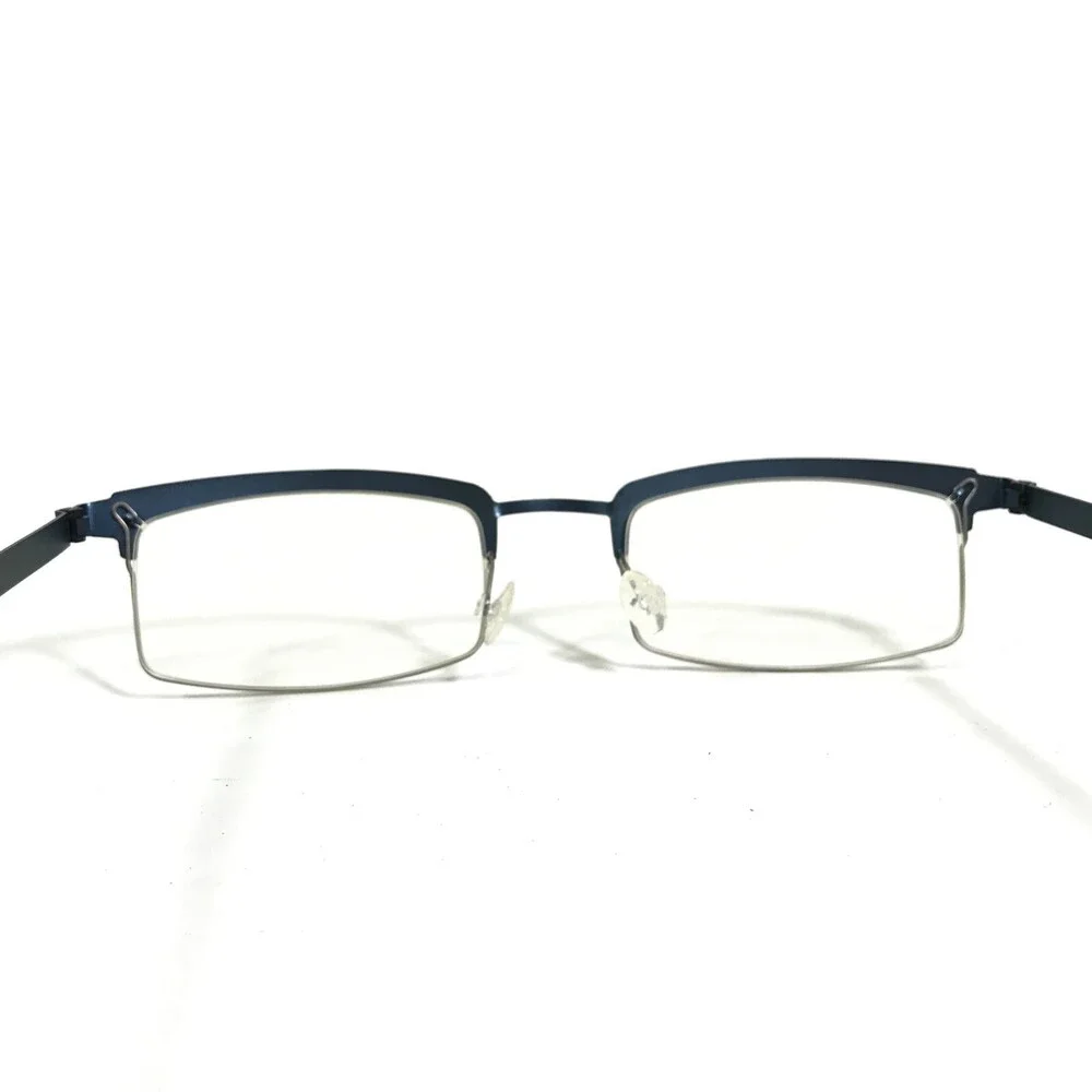 Lindberg Eyeglasses Frames Mod.4015 Matte Blue Strip Titanium 50-21-135